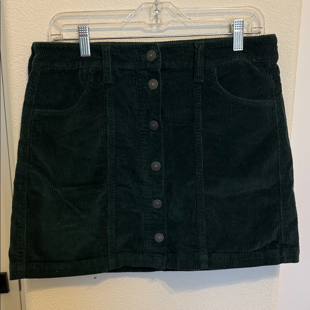 American Eagle Outfitters Forest Green Corduroy Mini Skirt